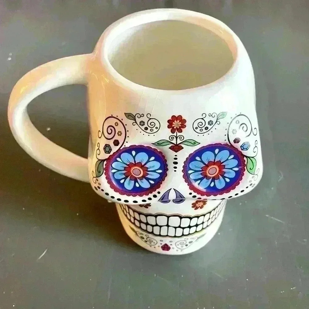 Day‎ of the Dead Mug Skull OFF White Ceramic Coffee Mug 10 oz Cup - Picture 3 of 7